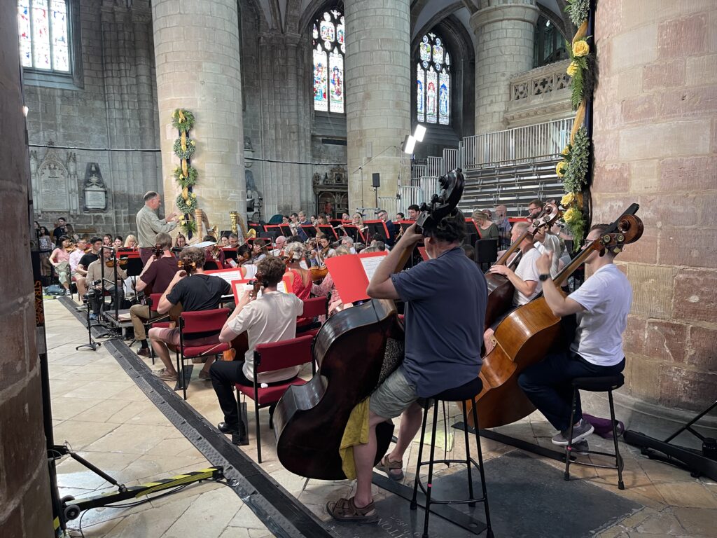 Musicians rehearse