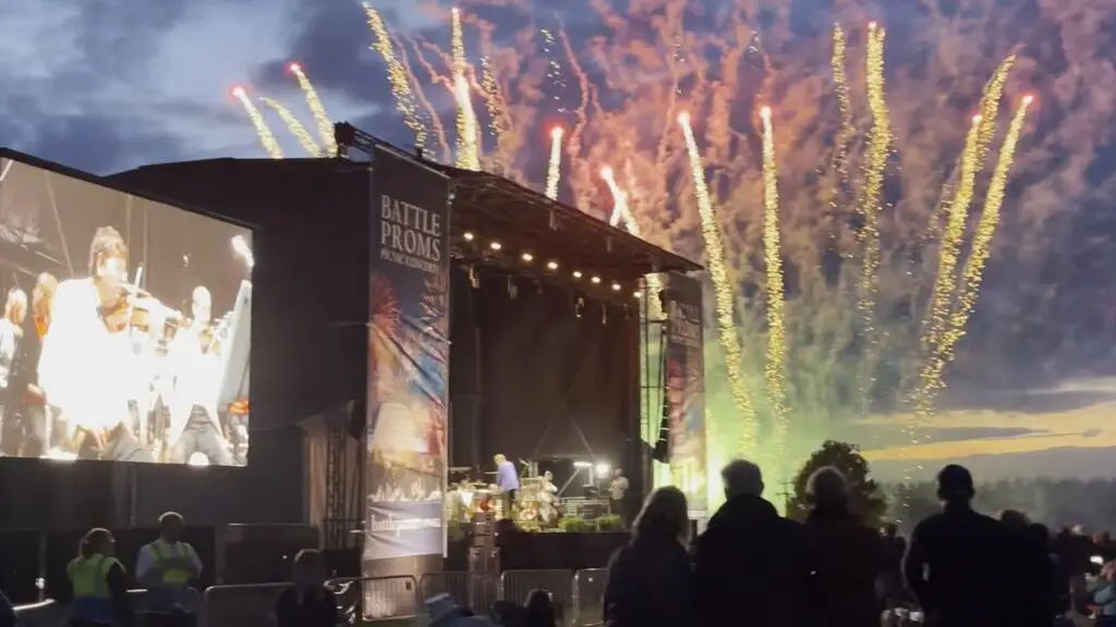 Fireworks signal the finale at Battleproms